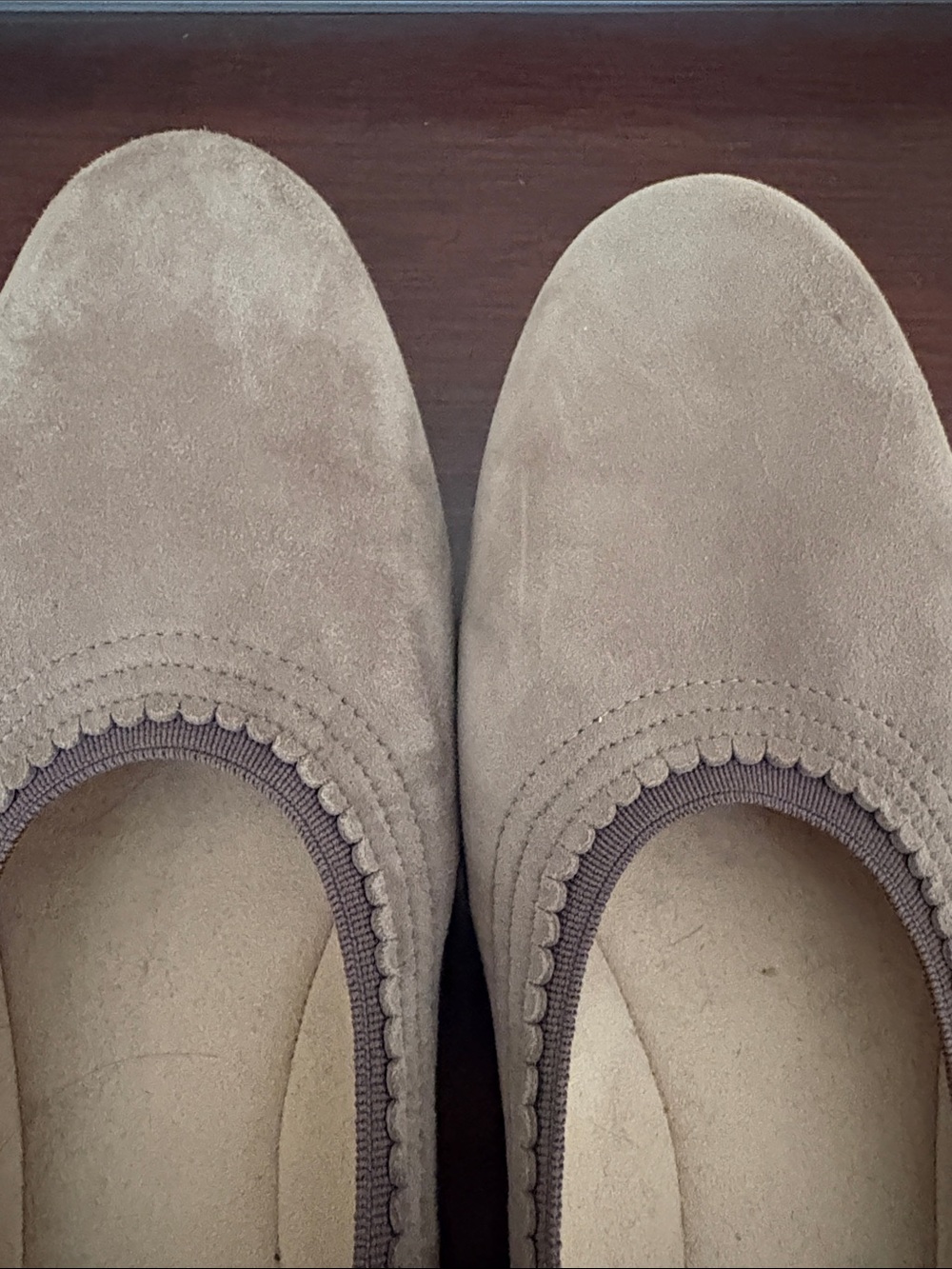 Stuart Weitzman Taupe Suede Ballet Flats - Picture 3 of 4